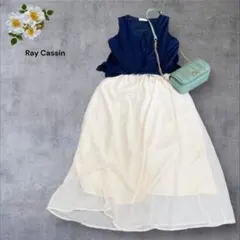 cuteワンピ【Ray Cassin】ドッキング切替えシフォンスカートワンピース