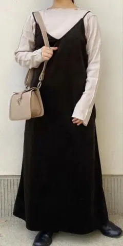 Kastaneベロアチェック　キャミワンピース