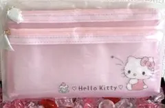 【新品未開封】 ハローキティペンケース ポーチ ピンク クリアポケット付き