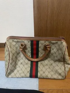 ボストンバッグ ベージュ/グリーン/レッド　旅行　処分品3月5日まで