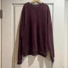 アーバンリサーチ　ベロア生地　スウェット　トレーナー　ワインカラー