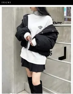 イング　INGNI ホワイト 長袖 トレーナー 刺繍ロゴ M