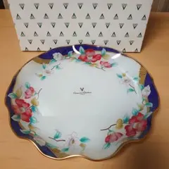 Giovanni Valentino 大皿 ガラス製　花柄 金縁のサムネイル