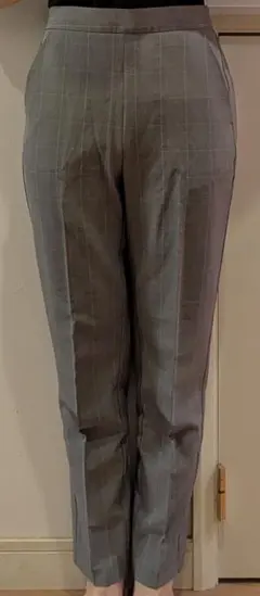 GU　グレー チェック柄 テーパードパンツ　Мサイズ