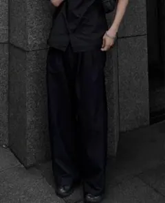 00s black wide スラックス archive フレアパンツ 00s black wide スラックス archive フレアパンツ - メルカリ