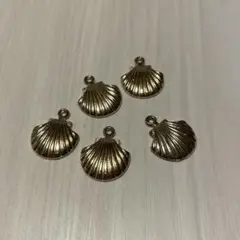 シェル 大 素材 チャーム ハンドメイド ピアス アクセサリー 金属 ゴールド
