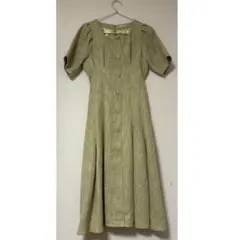 An MILLE　ツイードタックレディワンピース　ピスタチオグリーン