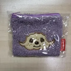 モンチッチ もこもこスクエアポーチ 紫 ガチャガチャ