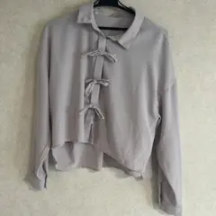 GRL リボン付きブルーシャツ