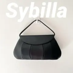 シビラ Sybilla バッグ フォーマル ハンド レザー 黒 ラウンドカットのサムネイル