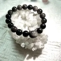 シルバーオブシディアン　猫モチーフ