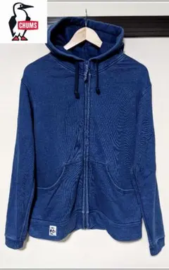 【CHUMS】フルジップパーカー/スウェット/無地/裏起毛/ロゴ/古着