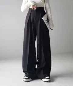 ミームセレクト ダブルタックヘビーワイドスラックスパンツ