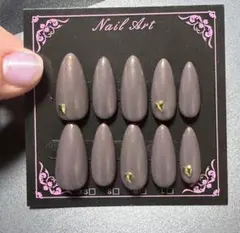 グレー ネイルチップ ハート型