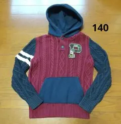 美品 ラルフローレン セーター フード付 140サイズ ケーブル編み