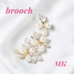 ブローチ ゴールド パール ビジュー 入園 入学 結婚式 セレモニー 新品