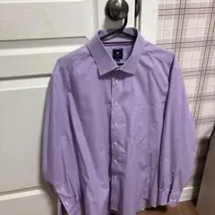 Mitsumine LL パープル ストライプ長袖シャツ
