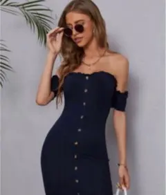 SHEIN オフショル ワンピ 新作