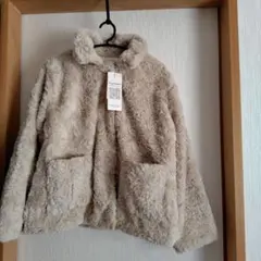 新品Baiyibaishunファージャケットコート　 M（ゆったりめ）ベージュ