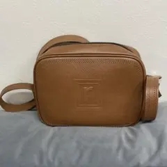 ブラウン ショルダーバッグ レザー風