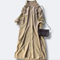 【美品】アーバンリサーチドアーズ　リネンシャツロングワンピース　洗える　ベージュ
