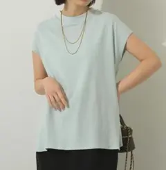신품 태그 첨부 코튼 베어 천축 병목 A 라인 풀오버 L 블루