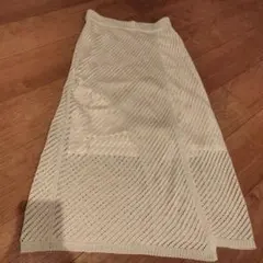 LOWRYS FARM メッシュ 上品 ロング タイト ラップ風 スカート