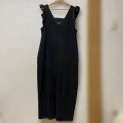 KBF デニムワンピース ブラック ステッチ S
