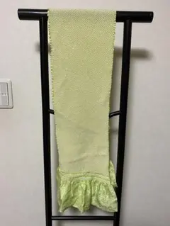 お値下げ 振袖用 帯揚げ 総絞り 蛍光グリーン系 成人式 結婚式 ママ振袖