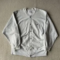 90s Champion USA グレー スナップボタンカーディガン Lサイズ