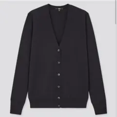 エクストラファインメリノVネックカーディガン（長袖）ネイビー