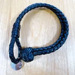 正規品⭐️美品⭐️BOTTEGA VENETA 男女 ボッテブレスレット　ブルー BOTTEGA VENETA ボッテガヴェネタ ブレスレット 本革 メンズ
