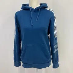 adidas アディダス パーカー 袖ロゴ トレフォイル ブルー系 サイズS