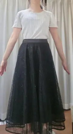 黒♯ラメ♯スカート♯美品
