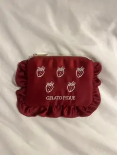 GELATO PIQUE いちご柄ポーチ 赤