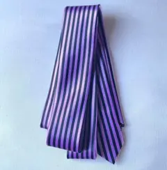 レディース メンズ ネクタイ 紫 黒 ストライプ