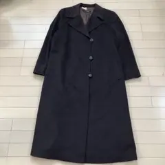 7.14レリアン カシミヤ100% ロングコート 13+ XL 黒 千鳥格子のサムネイル
