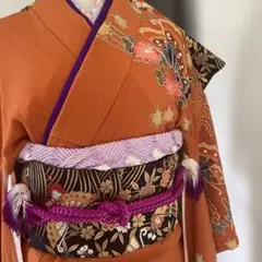 レトロ着物♡七五三　7歳　女の子　フルセット　一式　山吹色　孔雀 レトロ着物☆七五三 7歳女の子セット 一式 山吹色 孔雀 - メルカリ
