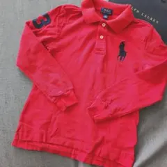 RALPH LAUREN長袖ポロシャツ130サイズ7レッドラルフローレン
