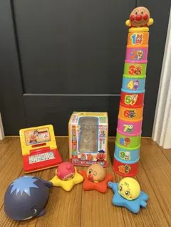 アンパンマン 知育玩具 まとめ売り 3点セットコップがさね パソコン クジラ