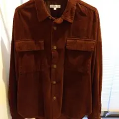 ブラウン コーデュロイ 長袖シャツセットアップ