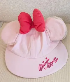 ミニーマウス 耳付きピンク帽子