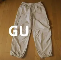 GU ジーユー レディース ライトピンク ワイド ワークパンツ