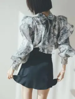 ◆正規品◆新品◆snidel オーガンシースルーブラウス　NVY トワルドジュイ