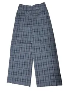 ビームス　Sサイズ　裏地付き　グレー系チェック ワイドパンツ　スラックス23区