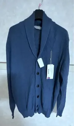 未使用　ネイビー ショールカラー ニットカーディガン