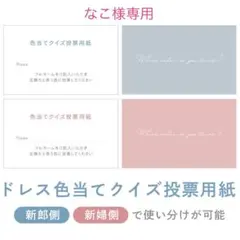 なこ様専用 結婚式 ドレス色当てクイズ 投票用紙