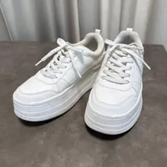 ZARA プラットフォームスニーカー 厚底38(24.5cm) 白