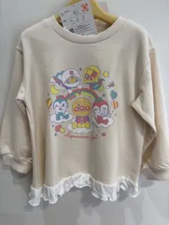 新品　アンパンマントレーナー　長袖Tシャツ　コキンちゃん　女の子　フリル付き