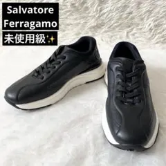 未使用級✨サルヴァトーレフェラガモ　レザースニーカー　ガンチーニ　厚底　ブラック